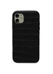 Кожаный чехол Croco Leather для Apple iPhone 11 (6.1") Black