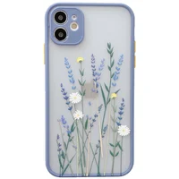 TPU + PC чохол Picture Color Buttons full camera для Apple iPhone 11 (6.1 ") Lavender Grey / Квіти