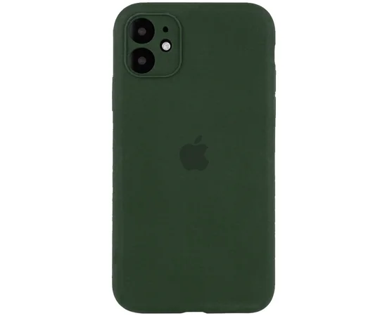 Чехол Silicone Case Full Camera Protective (AA) для Apple iPhone 11 (6.1") Зеленый / Dark green