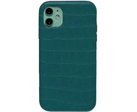 Кожаный чехол Croco Leather для Apple iPhone 11 (6.1") Green