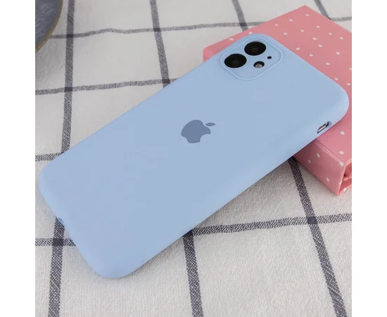 Чехол Silicone Case Full Camera Protective (АА) для Apple iPhone 11 (6.1") Голубой / Mist blue