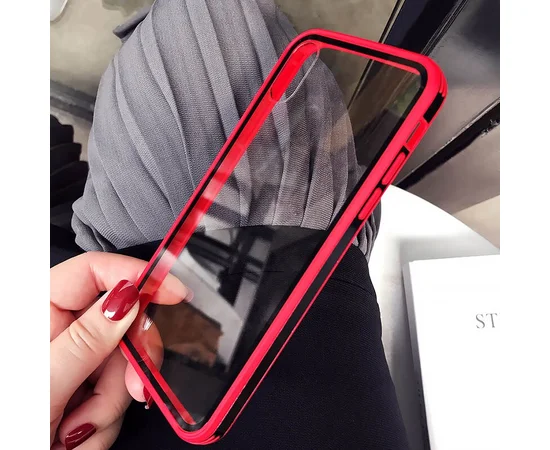 Прозрачный TPU+PC чехол Epic с цветным бампером для Apple iPhone 11 (6.1") Красный