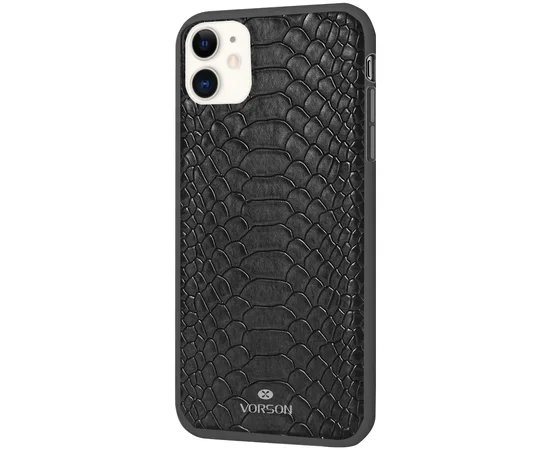 Кожаная накладка VORSON Snake series для Apple iPhone 11 (6.1") Черный