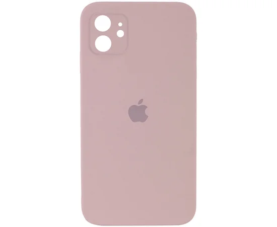 Чохол Silicone Case Square Full Camera Protective (AA) для Apple iPhone 11 (6.1 ") Рожевий / Pink Sand