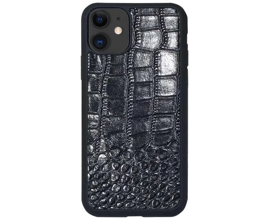 Кожаный чехол Сrocodile leather series для Apple iPhone 11 (6.1") Черный