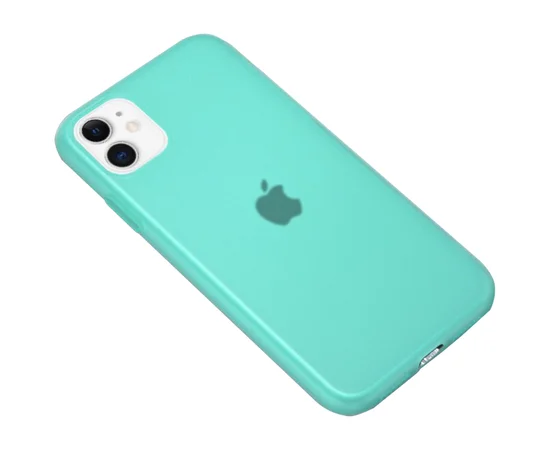 Силиконовый матовый полупрозрачный чехол для Apple iPhone 11 (6.1") Голубой / Marine Green
