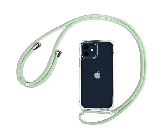 Чехол TPU Crossbody Transparent для Apple iPhone 11 (6.1") Мятный