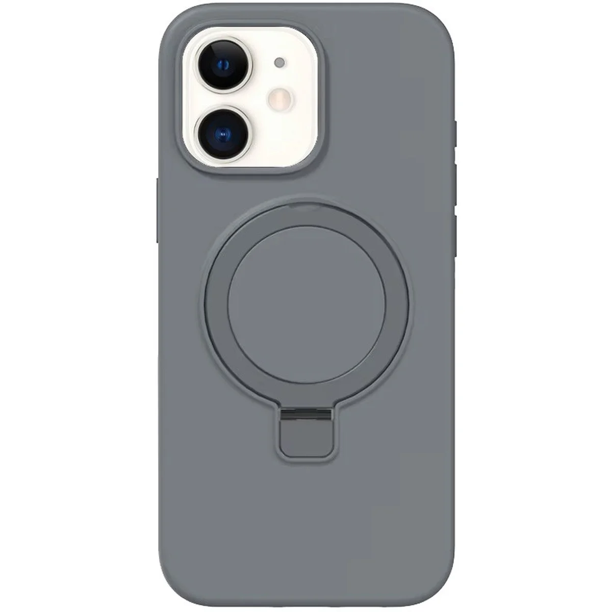 Чехол Silicone Case Full Protective NO LOGO with Ring для Apple iPhone 11 (6.1") Grey