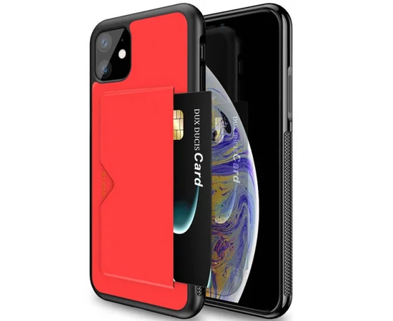 Кожаная накладка Dux Ducis Pocard для Apple iPhone 11 (6.1") Красный