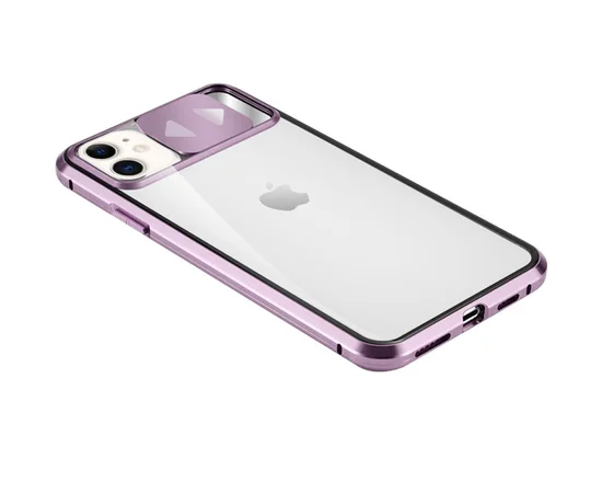 Чехол Camshield 360 Metall+Glass со шторкой для камеры для Apple iPhone 11 (6.1") Сиреневый