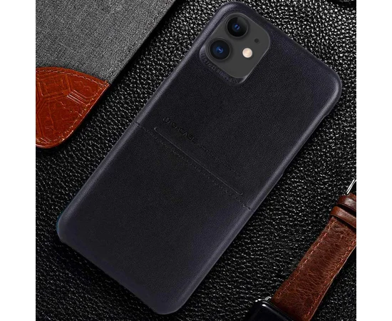 Кожаная накладка G-Case Cardcool Series для Apple iPhone 11 (6.1") Черный