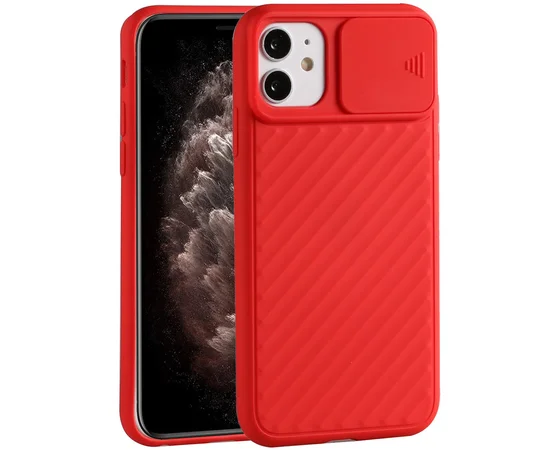 Чехол Camshield TPU со шторкой защищающей камеру для Apple iPhone 11 (6.1") Красный