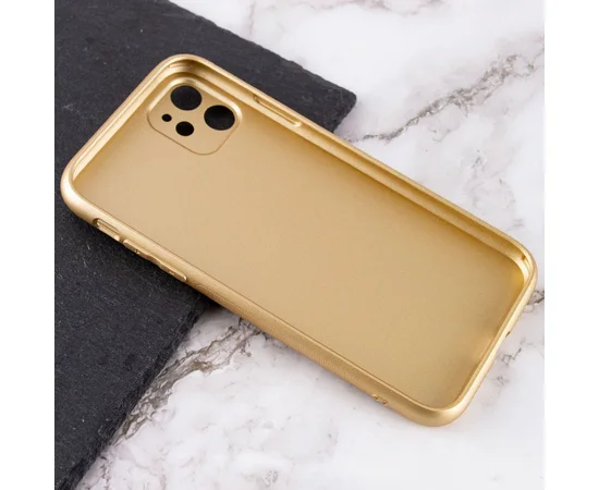 TPU+Glass чехол Matte Candy Full camera для Apple iPhone 11 (6.1") Золотой