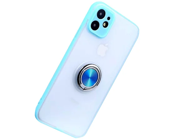 TPU-PC чехол Deen Shadow Ring series для Apple iPhone 11 (6.1") Бледно-бирюзовый