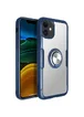 TPU+PC чехол Deen CrystalRing под магнитный держатель для Apple iPhone 11 (6.1") Бесцветный / Темно-синий