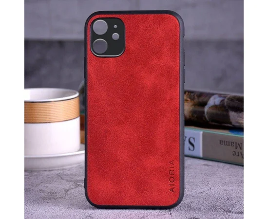 Кожаный чехол AIORIA Vintage для Apple iPhone 11 (6.1") Красный