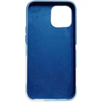 Чехол Silicone case full Aquarelle для Apple iPhone 11 (6.1") Бирюзово-белый