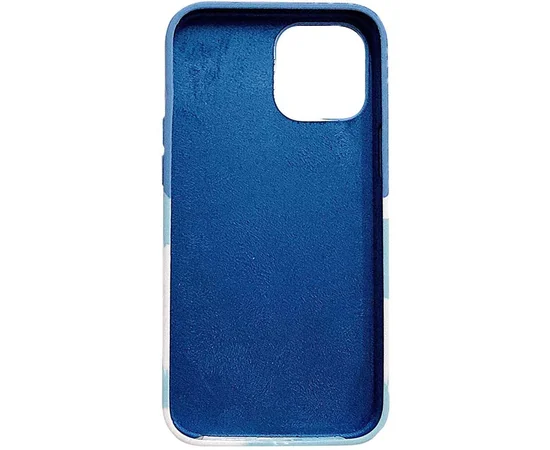 Чехол Silicone case full Aquarelle для Apple iPhone 11 (6.1") Бирюзово-белый