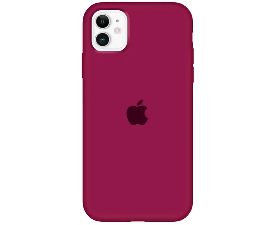 Чехол Silicone case (A) (с закрытым низом) для Apple iPhone 11 (6.1") Бордовый / Maroon