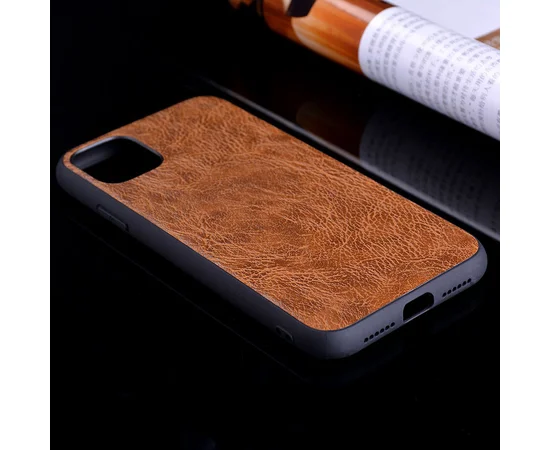 Кожаный чехол PU Retro classic для Apple iPhone 11 (6.1") Коричневый