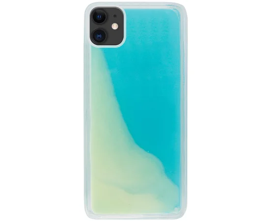 Неоновый чехол Neon Sand glow in the dark для Apple iPhone 11 (6.1") Голубой