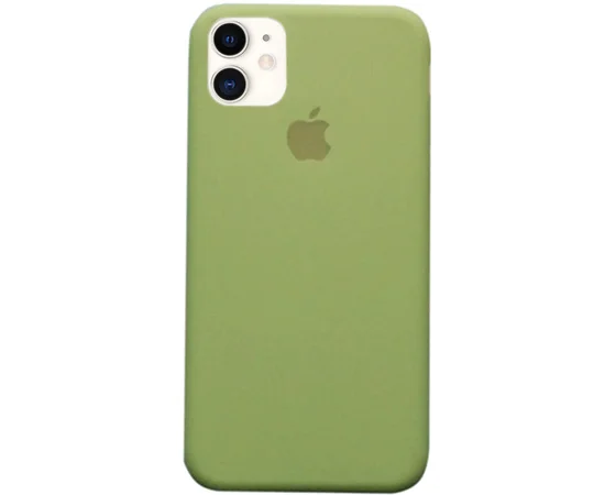 Чехол Silicone case (A) (с закрытым низом) для Apple iPhone 11 (6.1") Зеленый / Dark Green