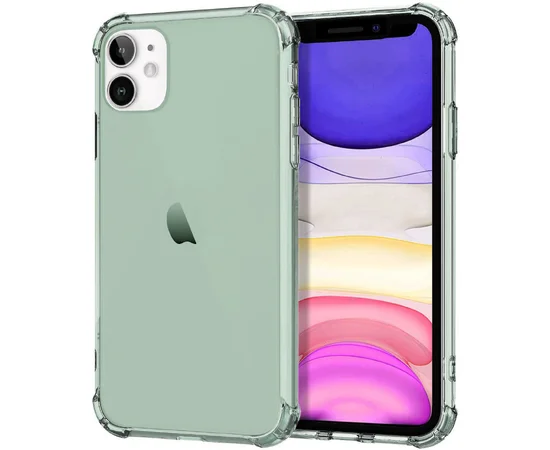 TPU чехол Epic Ease с усиленными углами для Apple iPhone 11 (6.1") Зеленый / Transparent