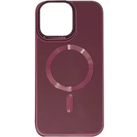 Шкіряний чохол Bonbon Leather Metal Style with MagSafe Apple iPhone 11 (6.1") Бордовий / Plum