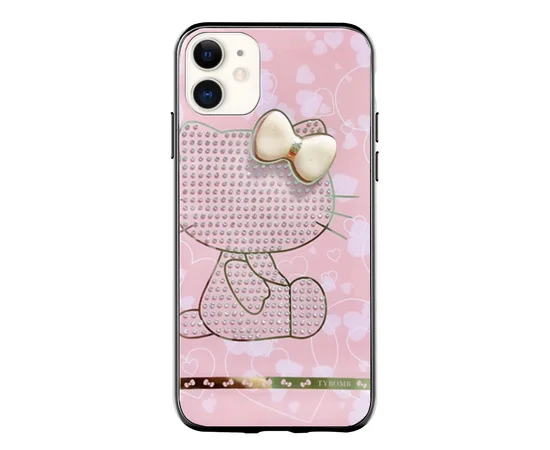 TPU+Glass чехол TYBOMB Dimond Brand для Apple iPhone 11 (6.1") Розовый/Hello Kitty