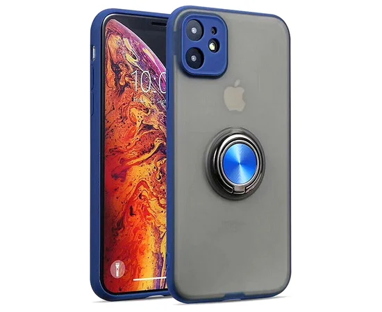 TPU-PC чехол Deen Shadow Ring series для Apple iPhone 11 (6.1") Синий