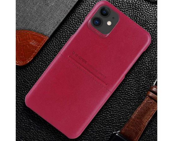 Кожаная накладка G-Case Cardcool Series для Apple iPhone 11 (6.1") Красный