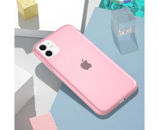 Силиконовый матовый полупрозрачный чехол для Apple iPhone 11 (6.1") Розовый / Pink