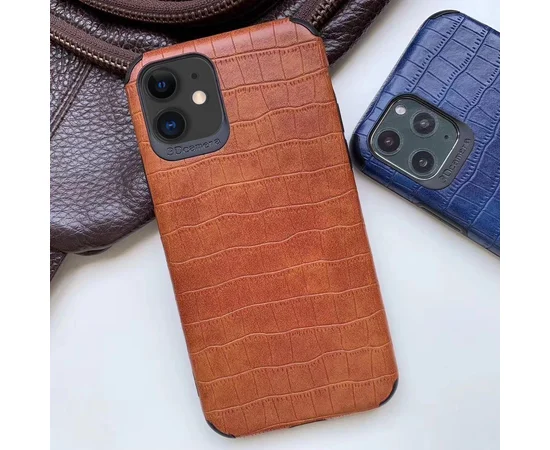 Кожаная накладка Epic Vivi Crocodile series для Apple iPhone 11 (6.1") Светло-коричневый