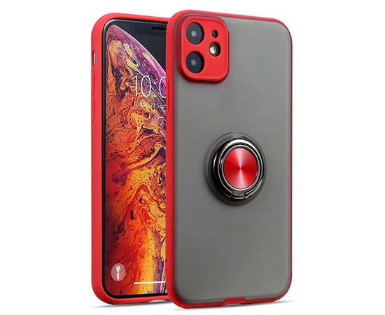 TPU-PC чехол Deen Shadow Ring series для Apple iPhone 11 (6.1") Красный