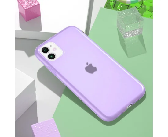 Силиконовый матовый полупрозрачный чехол для Apple iPhone 11 (6.1") Фиолетовый / Purple
