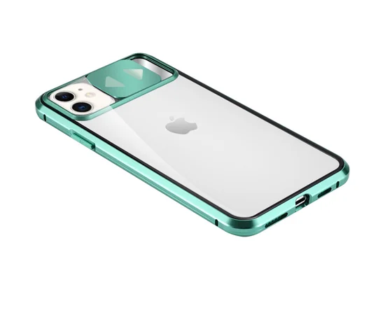 Чехол Camshield 360 Metall+Glass со шторкой для камеры для Apple iPhone 11 (6.1") Зеленый