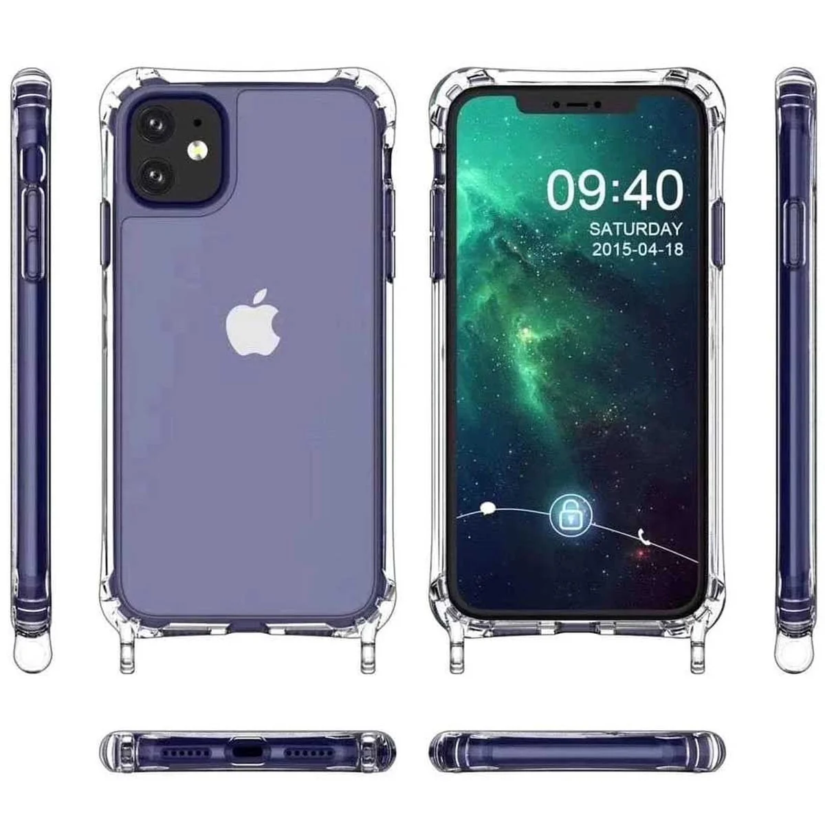 Чехол TPU Crossbody Transparent для Apple iPhone 11 (6.1") Зеленый / Pine green