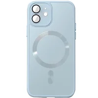 Чехол TPU+Glass Sapphire Midnight with MagSafe для Apple iPhone 11 (6.1") Голубой / Blue