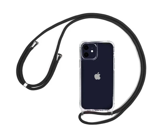 Чехол TPU Crossbody Transparent для Apple iPhone 11 (6.1") Черный