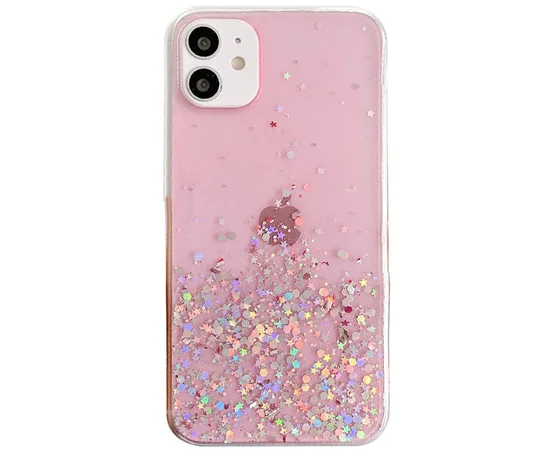 TPU чехол Star Glitter для Apple iPhone 11 (6.1") Прозрачный / Розовый