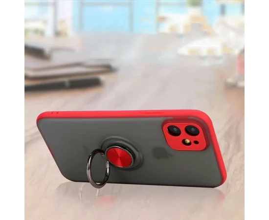 TPU-PC чехол Deen Shadow Ring series для Apple iPhone 11 (6.1") Красный