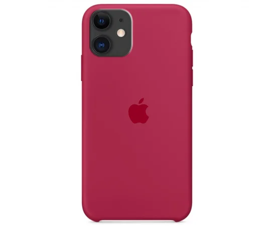 Чехол Silicone case (A) для Apple iPhone 11 (6.1") Розовый  / Rose red
