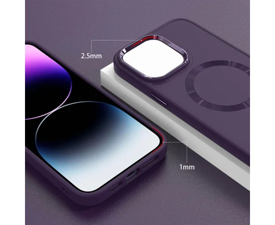 TPU чехол Bonbon Metal Style with MagSafe для Apple iPhone 11 (6.1") Фиолетовый / Dark Purple