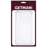 TPU чехол GETMAN Ease logo усиленные углы для Apple iPhone 11 (6.1") Прозрачный / Transparent