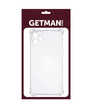 TPU чохол GETMAN Ease logo посилені кути для Apple iPhone 11 (6.1 ") Прозорий / Transparent