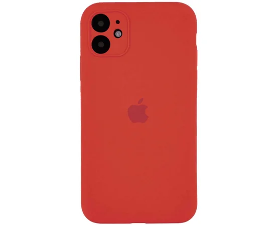 Чехол Silicone Case Square Full Camera Protective (AA) для Apple iPhone 11 (6.1") Красный / Camellia