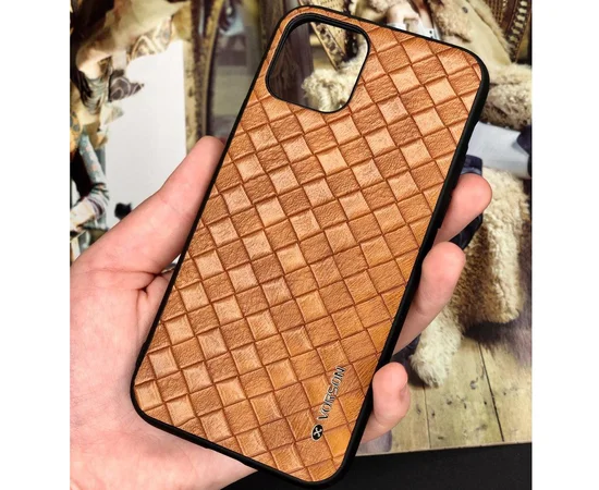 Кожаная накладка VORSON Braided leather series для Apple iPhone 11 (6.1") Коричневый