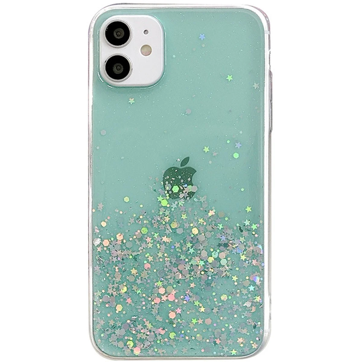 TPU чехол Star Glitter для Apple iPhone 11 (6.1") Прозрачный / Мятный