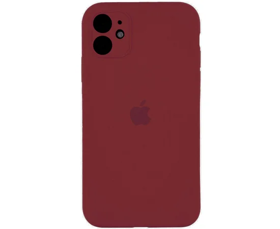 Чехол Silicone Case Full Camera Protective (АА) для Apple iPhone 11 (6.1") Бордовый / Marsala