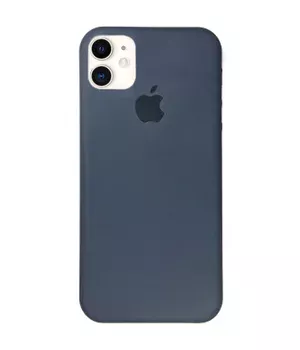 Чехол Silicone case (A) (с закрытым низом) для Apple iPhone 11 (6.1") Серый / Dark Grey